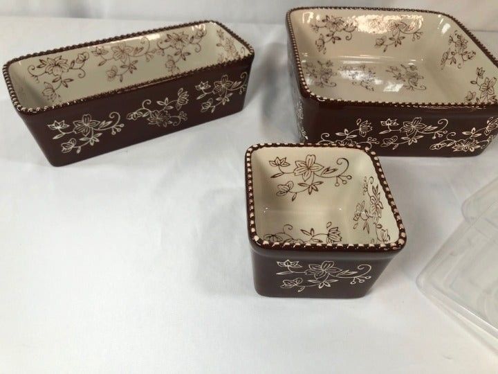 Temp-tations Floral Lace 5 Pc. Bakerware Set with lid