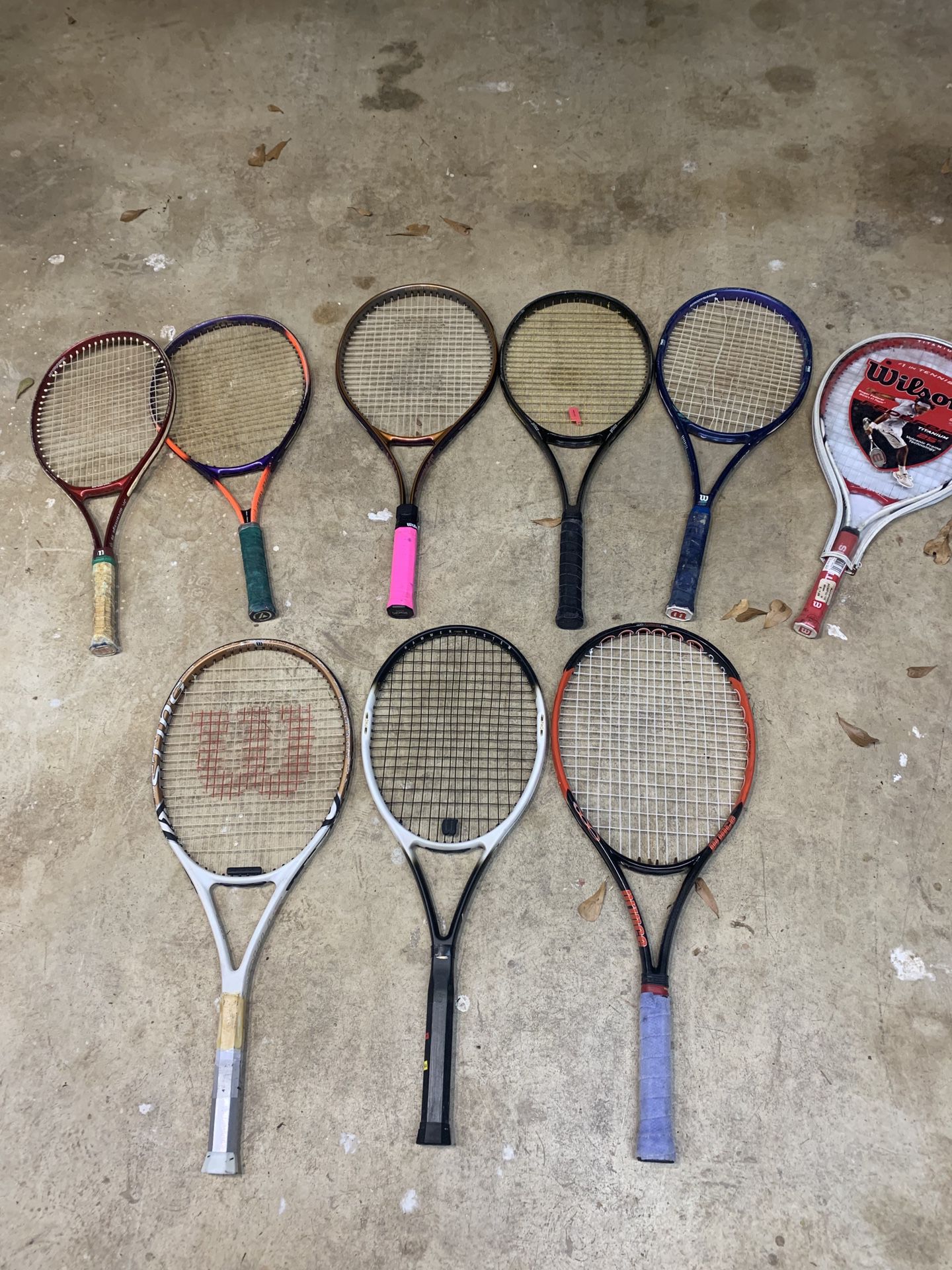 Variety Pack Tennis Rackets (9 total) 
