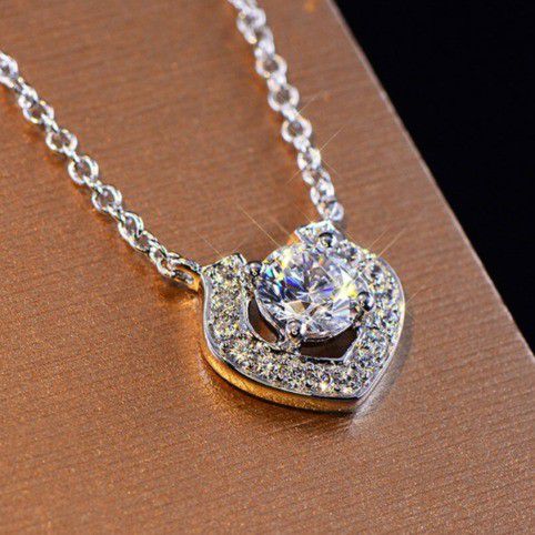 "Pave Unique Hollow Pendant Necklace for Women, L592
 
  