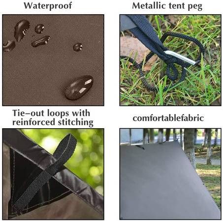 Camping Tent Tarp,Hammock Rain Fly Tarp,10X10FT Waterproof Tarp Backpacking,Multifunctional Tarp Tent Footprint for Camping,Lightweight Emergency Shel