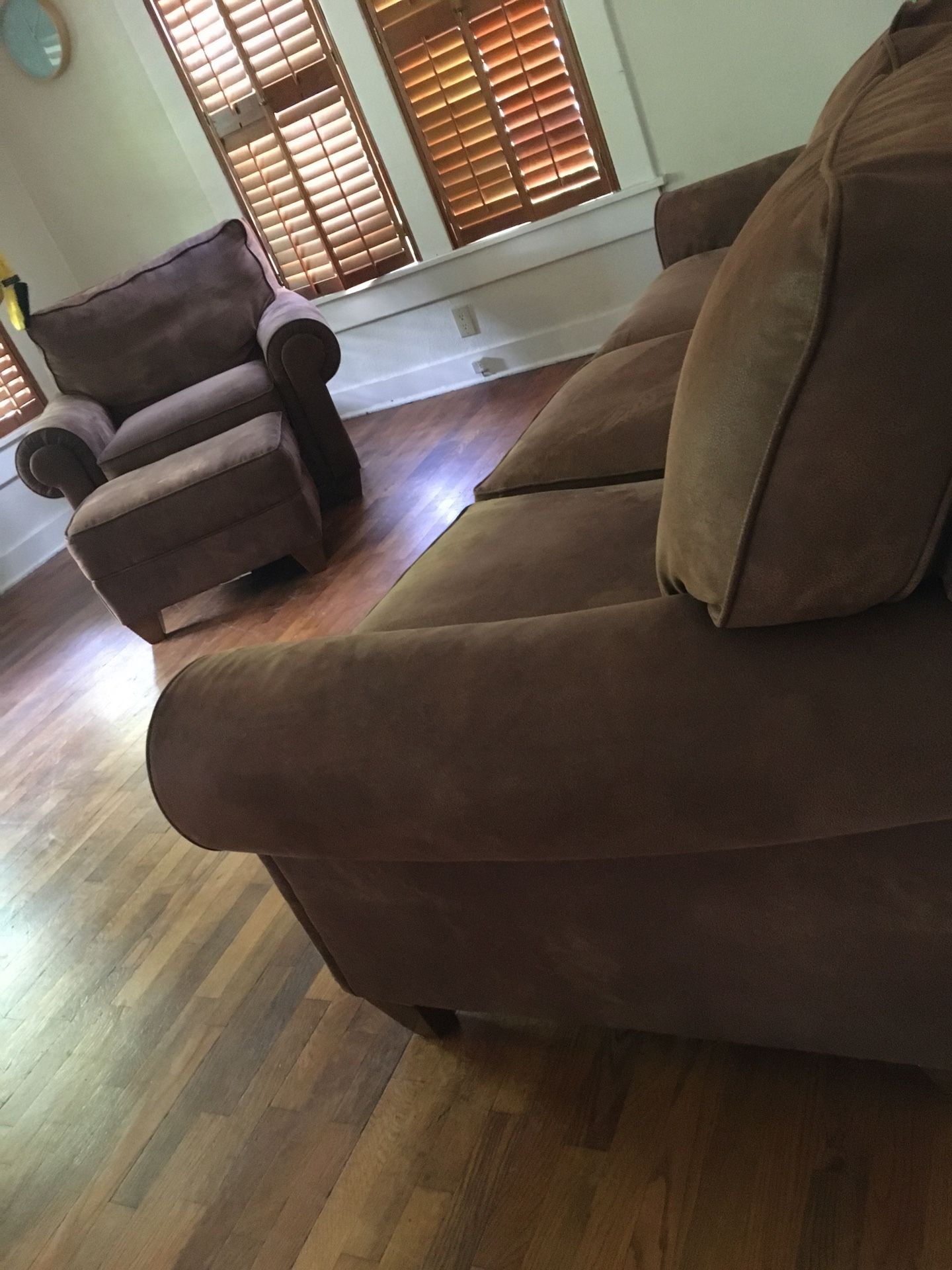 Oversized Chair And Ottoman Brown