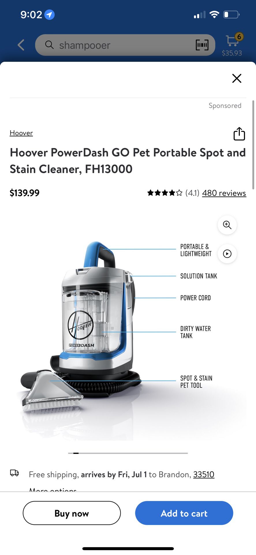 Hoover PowerDash GO Stain Cleaner