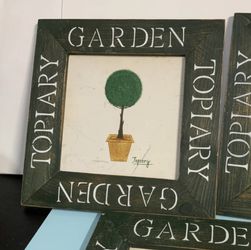 Set of 3 Wooden Garden Topiary Pictures  Thumbnail