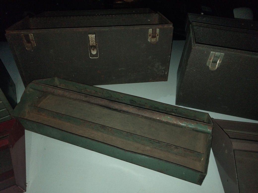 Three Metal Vintage Tool Boxes For Sale. Asking $40 Each. Serious Inquiries Only.