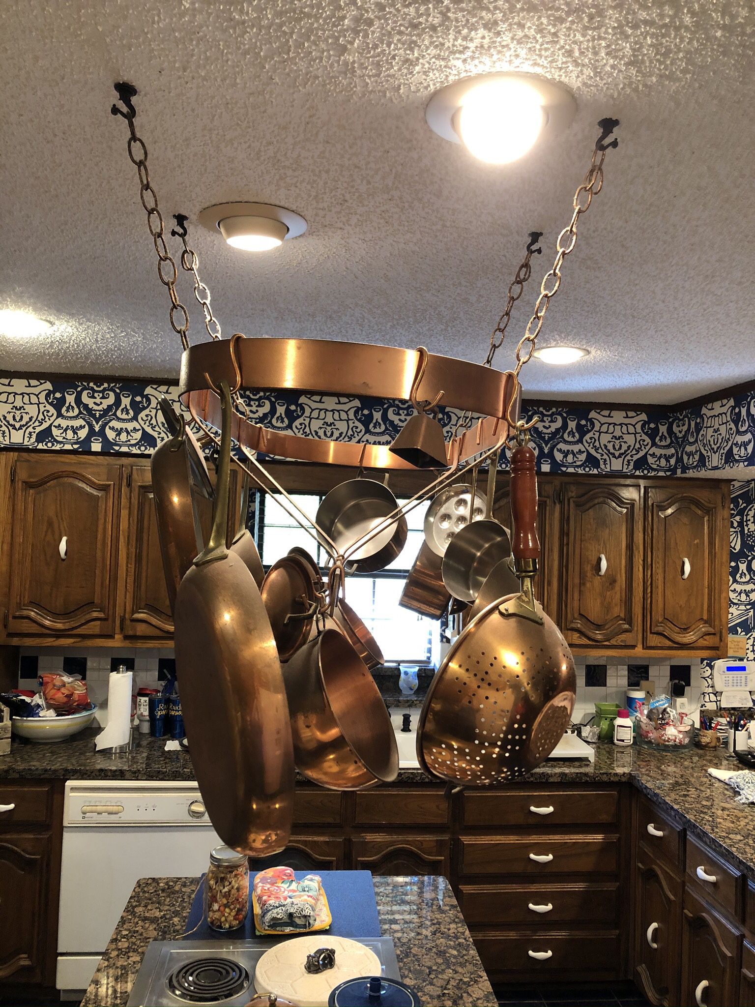 REAL Solid Copper Oval Hanging Pot Rack  