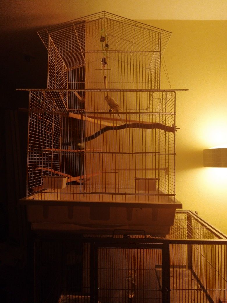 Huge Bird Cage About 3 Feet Tall