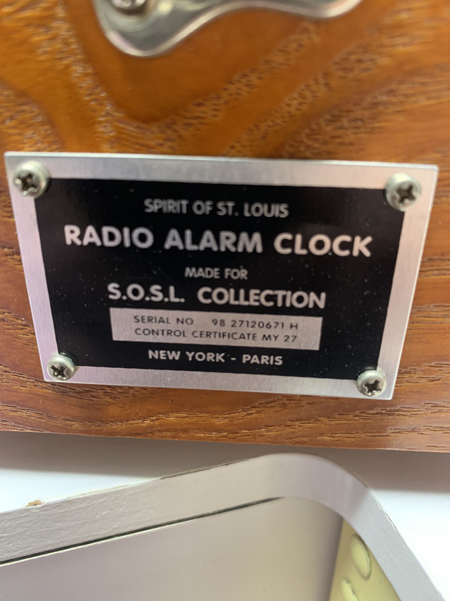 Spirit of St. Louis alarm clock radio