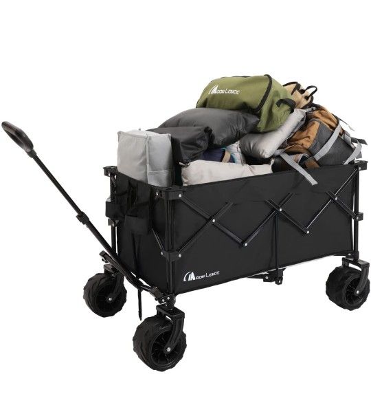 (🆕inbox)Collapsible Folding Wagon Beach Carts with Big Wheels for Sand