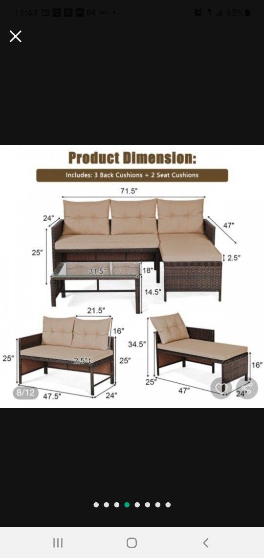 8 Piece-Rattan-wicker-patio-conversation-set-with-beige-cushions