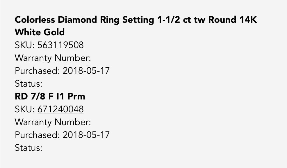 1-1/2 ct White Gold With .90ct Center Round Cut F Color, I1 Clarity