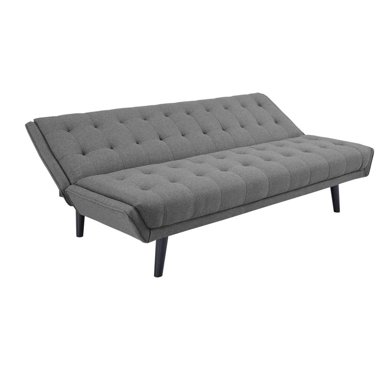 Glance Tufted Convertible Fabric Sofa Bed (3093-GRY)