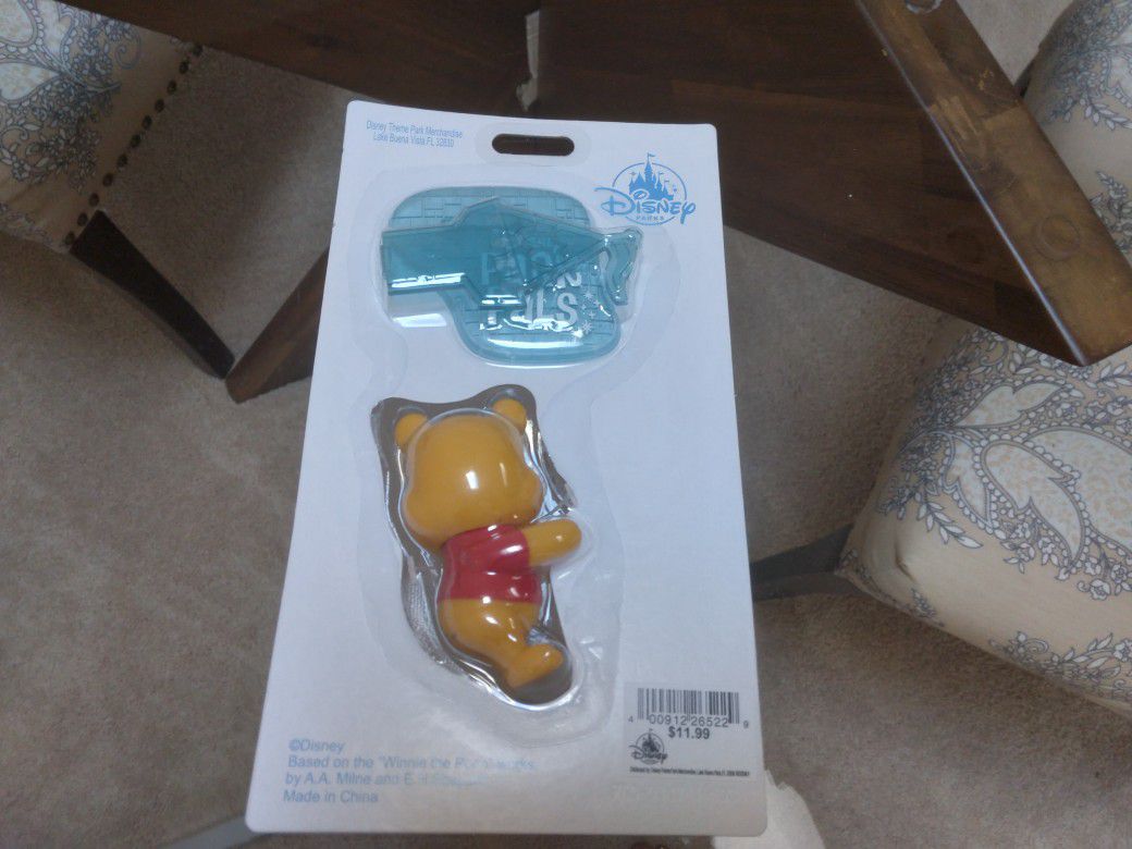 Park Pals- Baby Pooh Bear Seat Belt Hugger Or Desk Figurine With Stand
