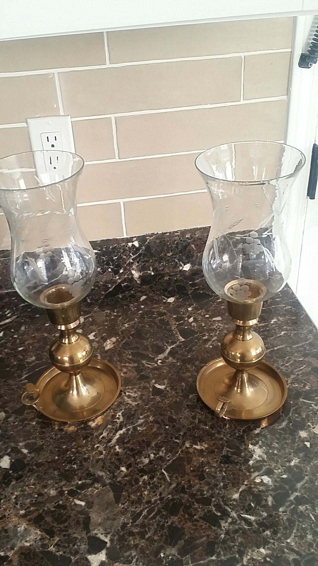 Brass candle stick holder 40.00 for 2 obo