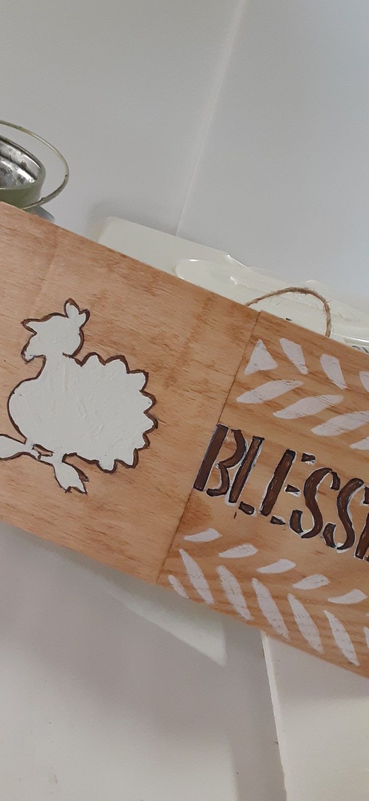 Custom wood blessed farmhouse cow turkey thanksgiving kitchen boho decor