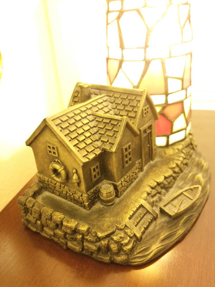 Gorgeous Stained glass Light House Ambient Lamp