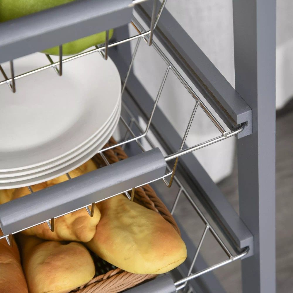 Rolling Kitchen Storage Cart on 360° Wheels