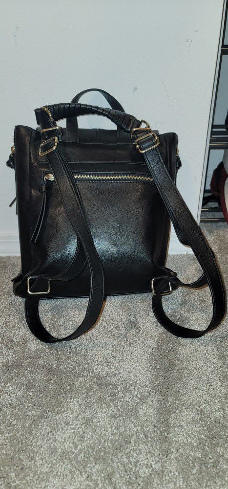 I.n.c. Black Backpack Style Purse Bag Tote Like New!