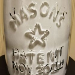 Vintage Rare Mason Jar  Eagle Star Patent Nov 30 1858 Thumbnail