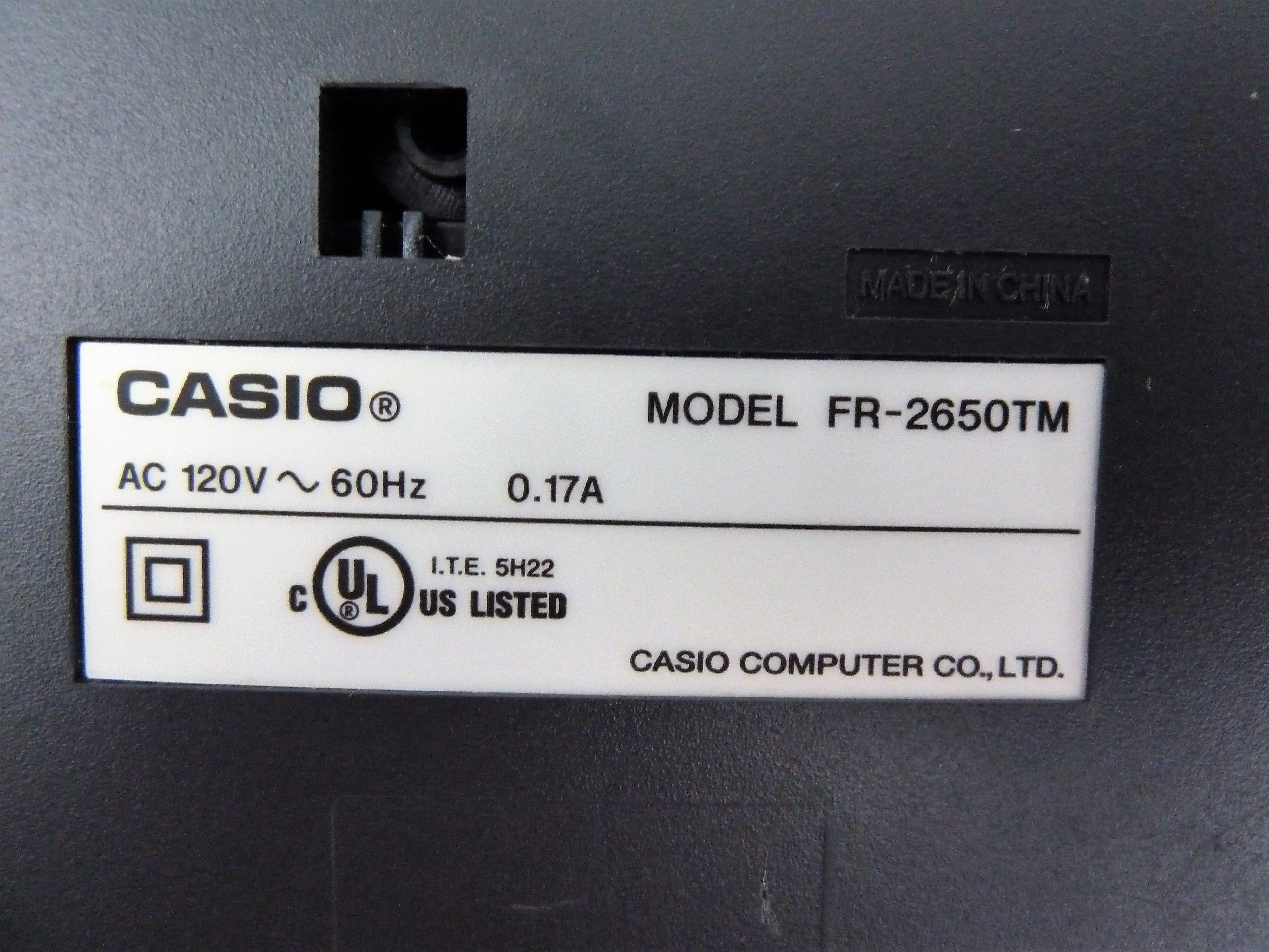 Casio fr 2650tm printing calculator for sale in avon by the sea nj