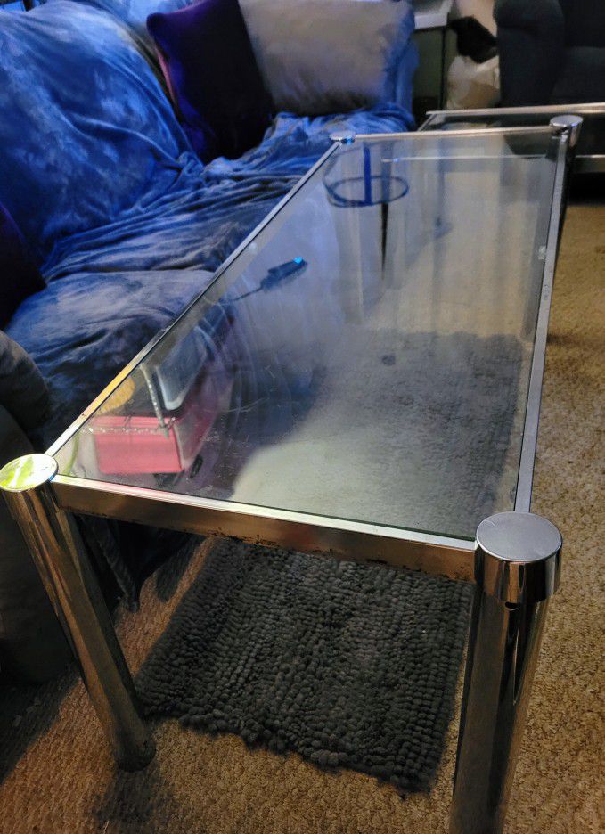 Glass Coffee Tables Pair