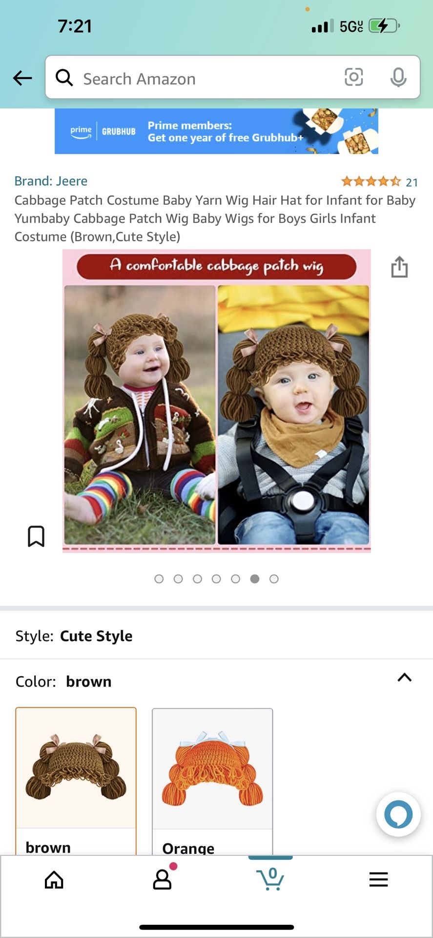 Cabbage Patch Costume Baby Yarn Wig Hair Hat for Infant for Baby Yumbaby Cabbage Patch Wig Baby Wigs for Boys Girls Infant Costume (Brown,Cute Style)