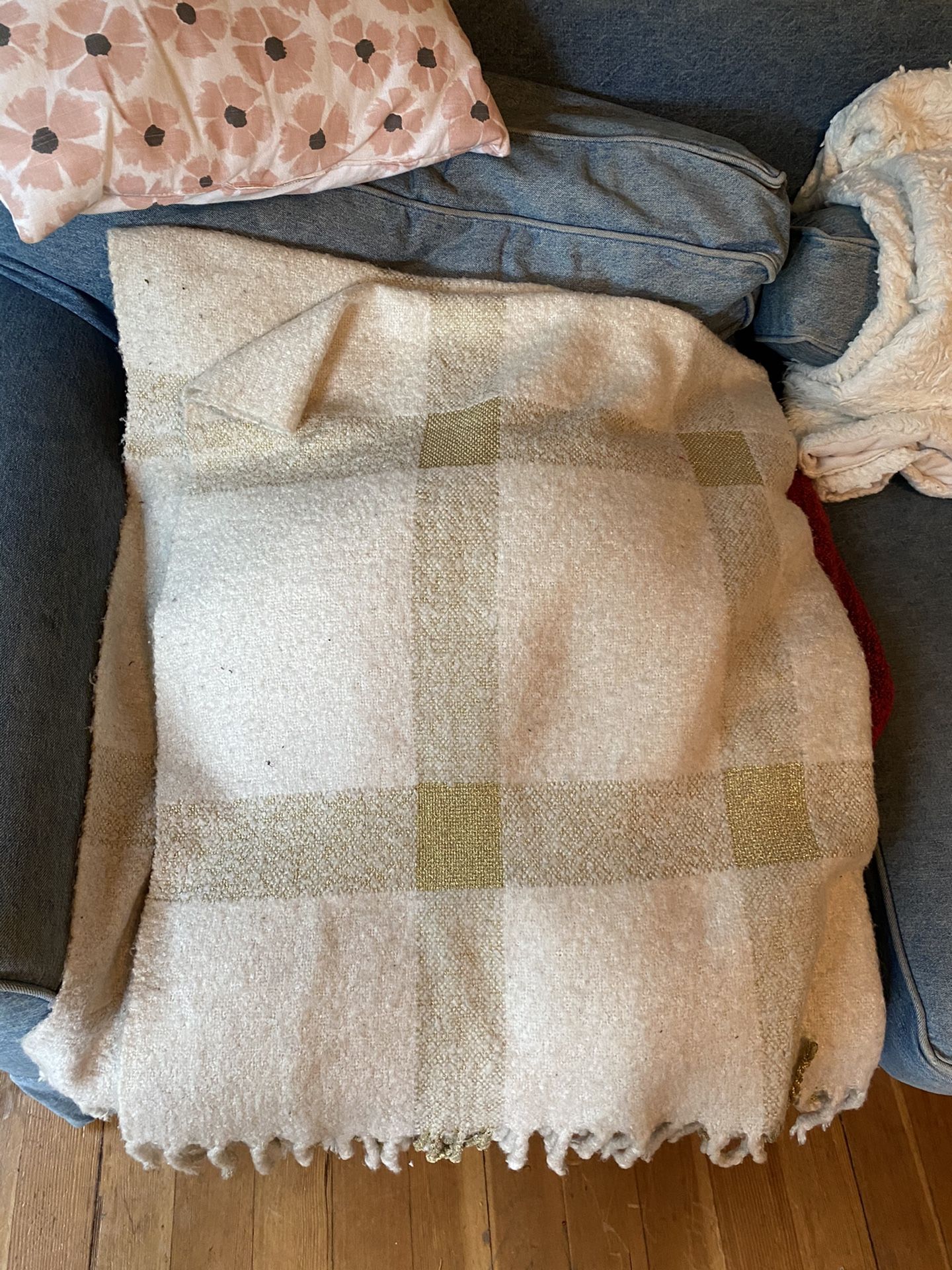 Target threshold gold plaid throw