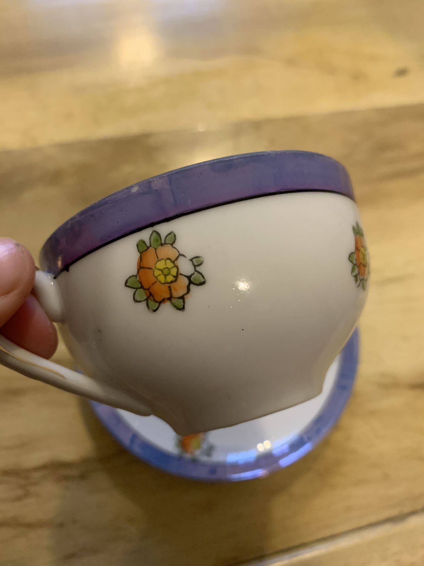 Noritake Handpainted Teacup & Saucer