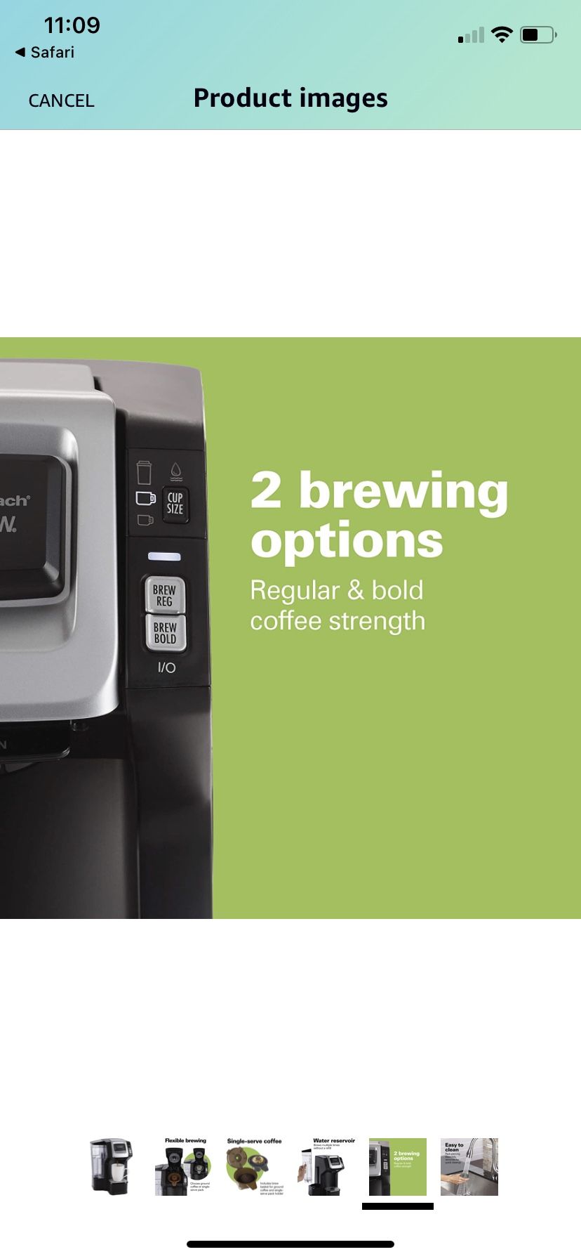 Hamilton Beach 49975 FlexBrew Single Serve Maker with 40 oz. Reservoir, Compatible with K-Cup Packs or Ground Coffee, 3