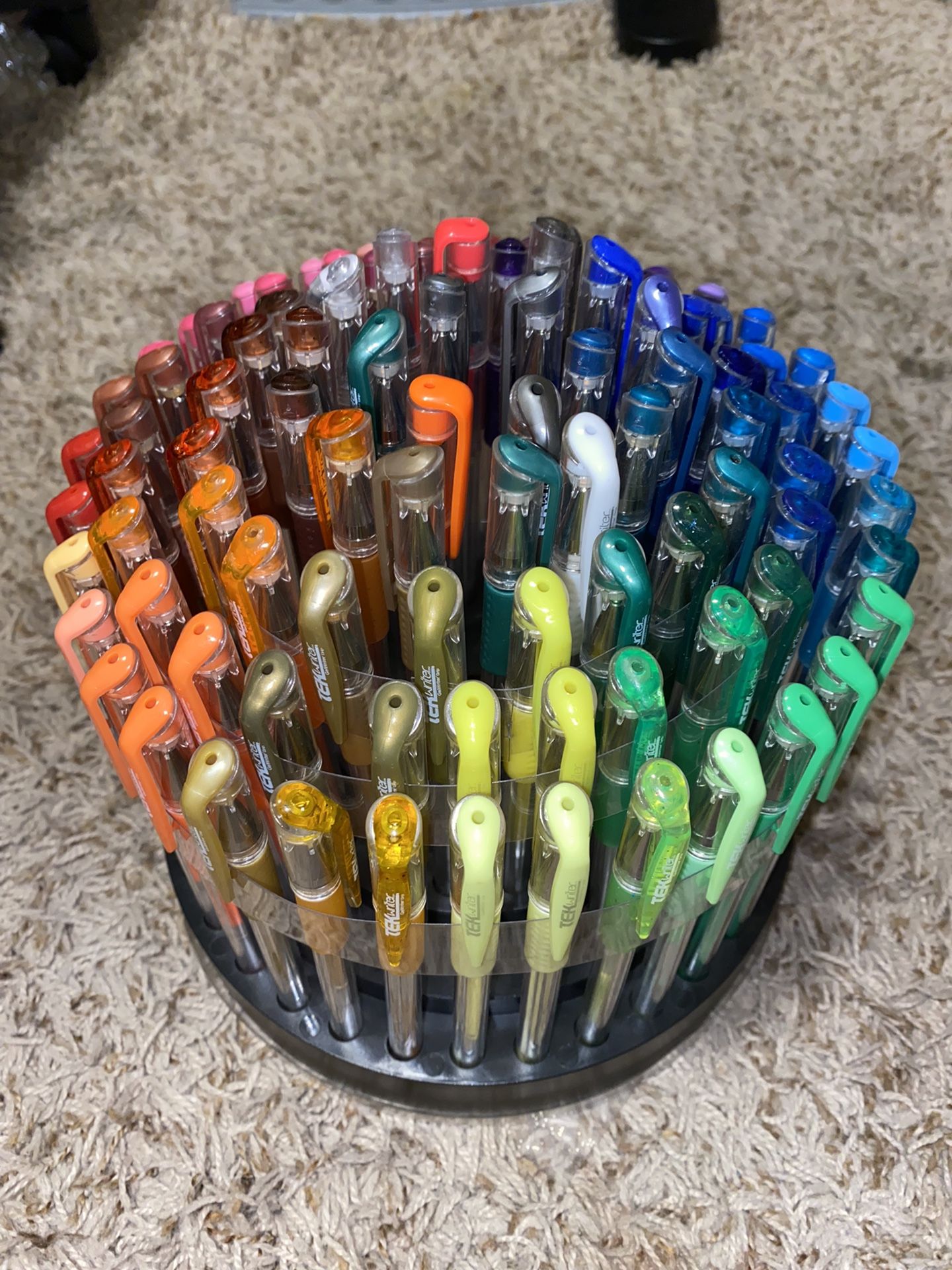100-Piece Gel Pen Set with Rotating Stand