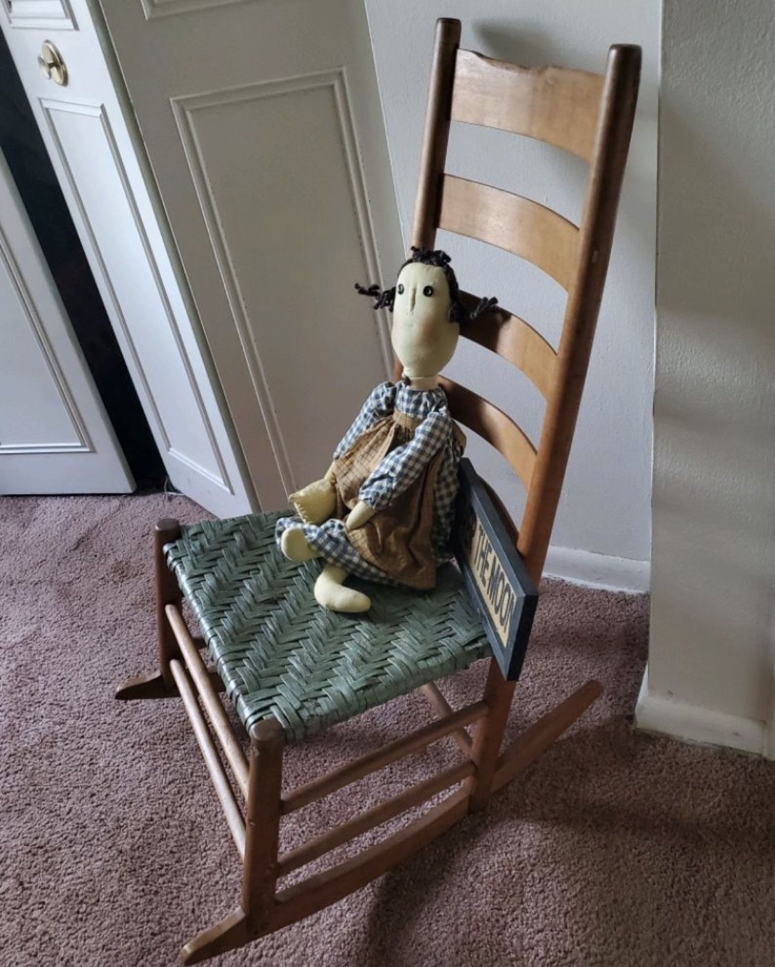 Early American Ladder Back Rocking Chair