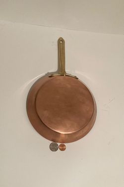 Vintage Copper and Brass Frying Pan, Sauce Pan, 14 1/2" Long and 8" Pan Size, Made in Portugal, Quality, Eva Design, Cooking Pan, Kitchen Decor Thumbnail