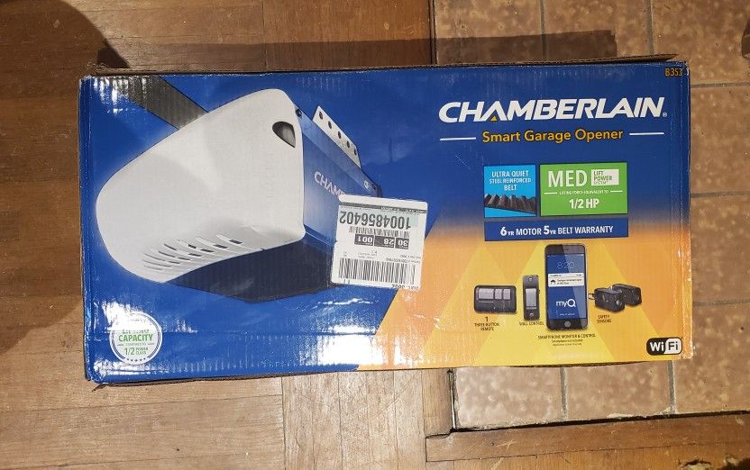 Chamberlain 1/2 HP Equivalent AC Belt Drive Smart Garage Door Opener with Medium Lifting Power With WiFi Options To Control From Phone