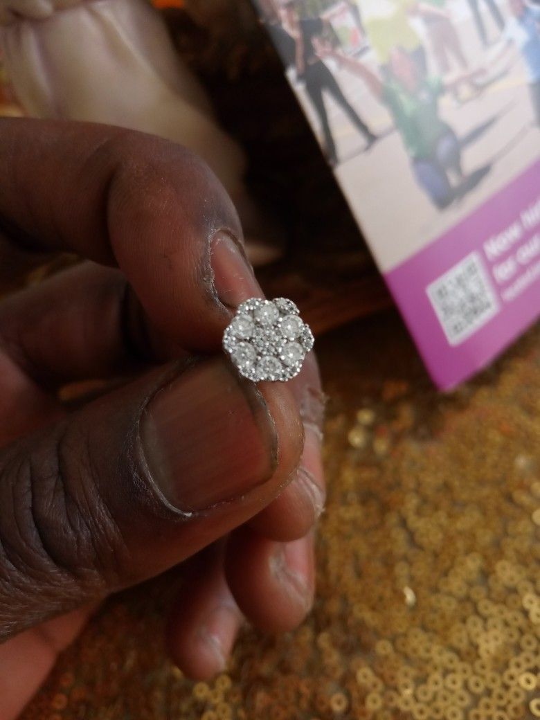 Single Moisanite Diamond Earrings Passes Diamond Tester