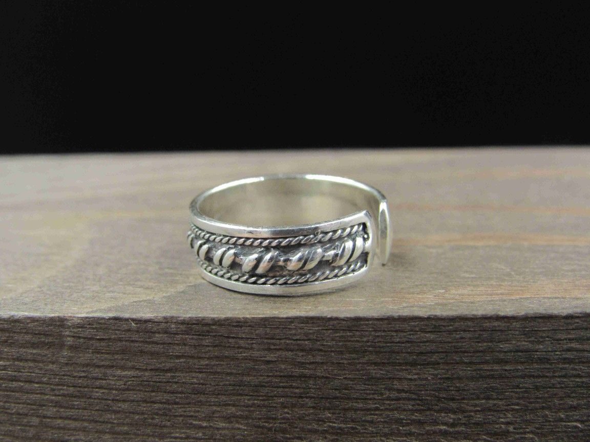Size 2.5 Sterling Silver Braid Design Toe Band Ring Vintage Statement Engagement Wedding Promise Anniversary Bridal Cocktail Friendship