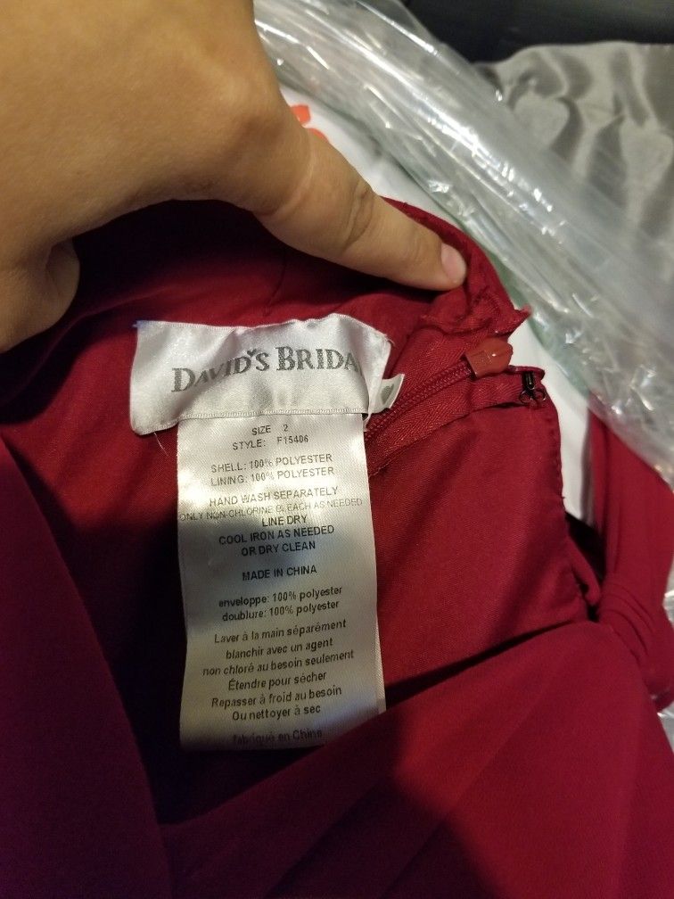 David's Bridal Bridesmaids Dress Size 2