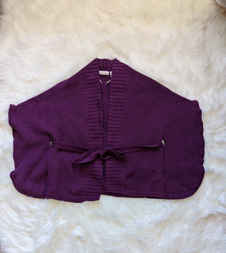 Dkny Jeans Open Front Belted Short Sleeved Sweater Cardigan Size M. - JW