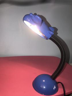 Blue Airplane Shaped Kids Desk Lamp  Thumbnail