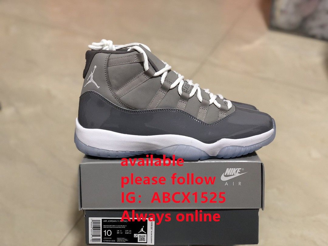 air jordan11 cool grey size4-13