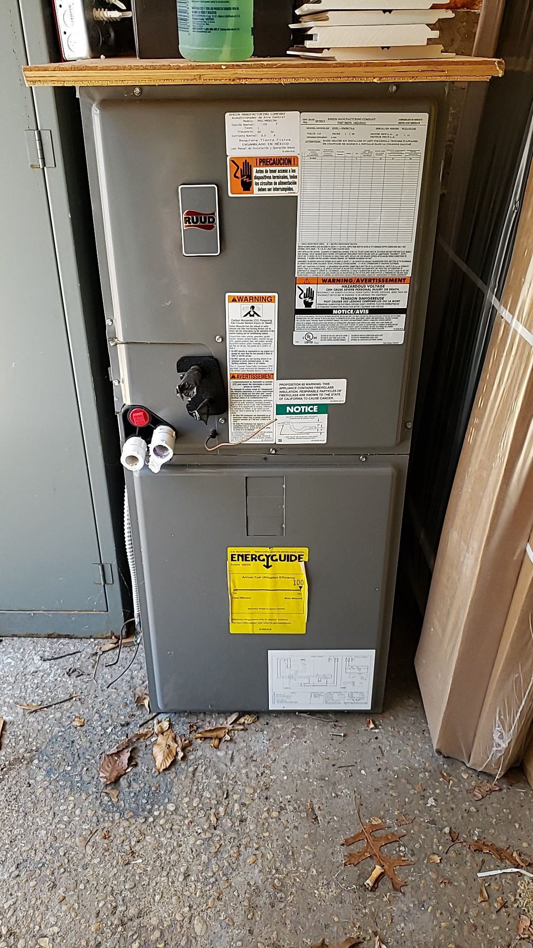 A/C unit with 3 1/2 ton condenser