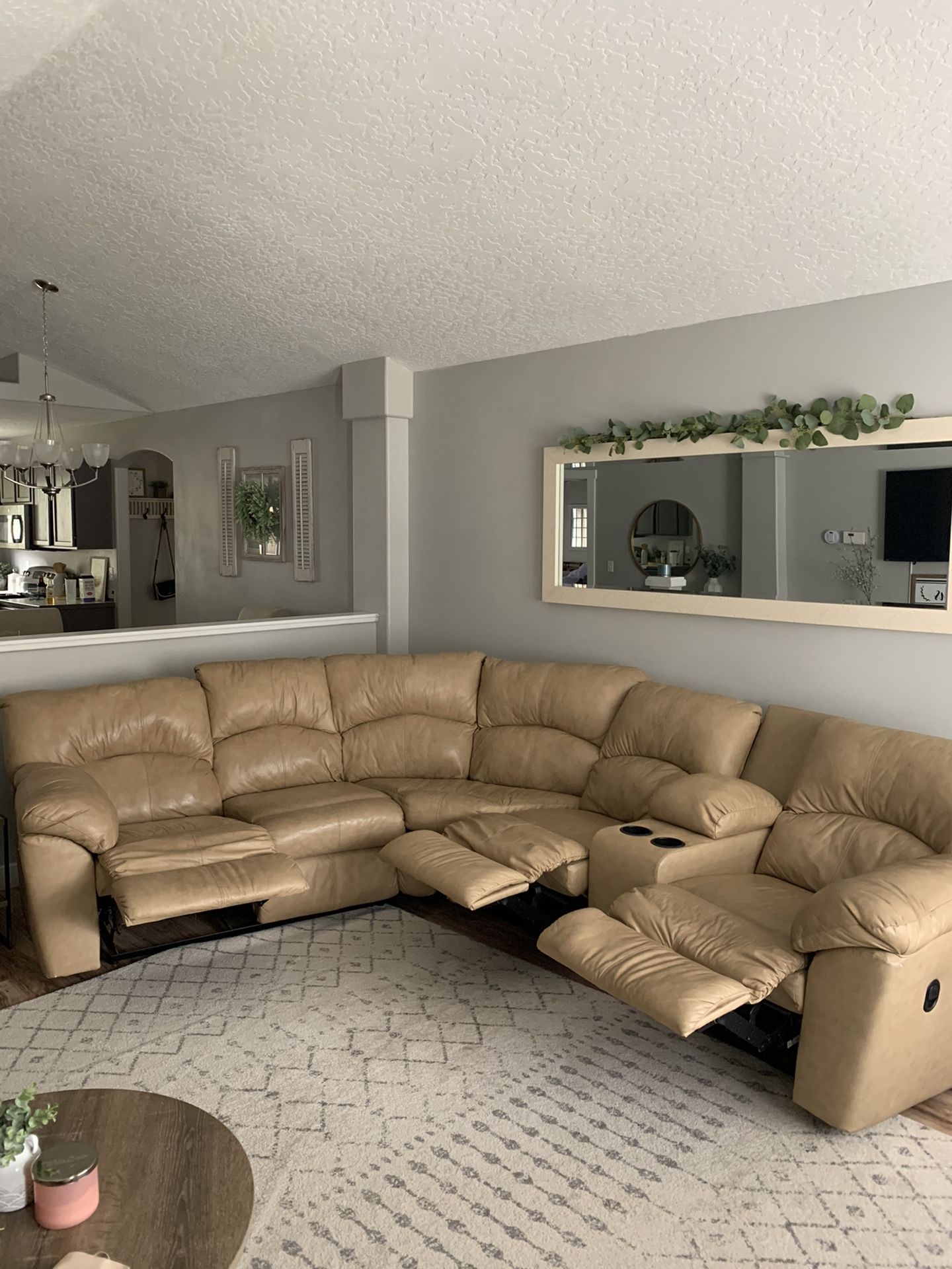 Leather Reclining Sectional