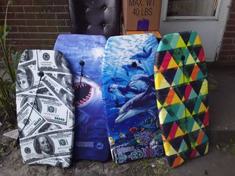 Multi colored boogie boards Thumbnail