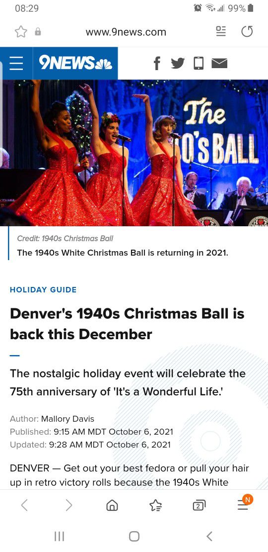 2 Tickets to 1940s Christmas Ball in Denver, Dec 3rd
