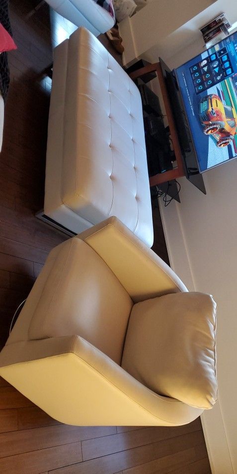 Leather Chair & Ottoman