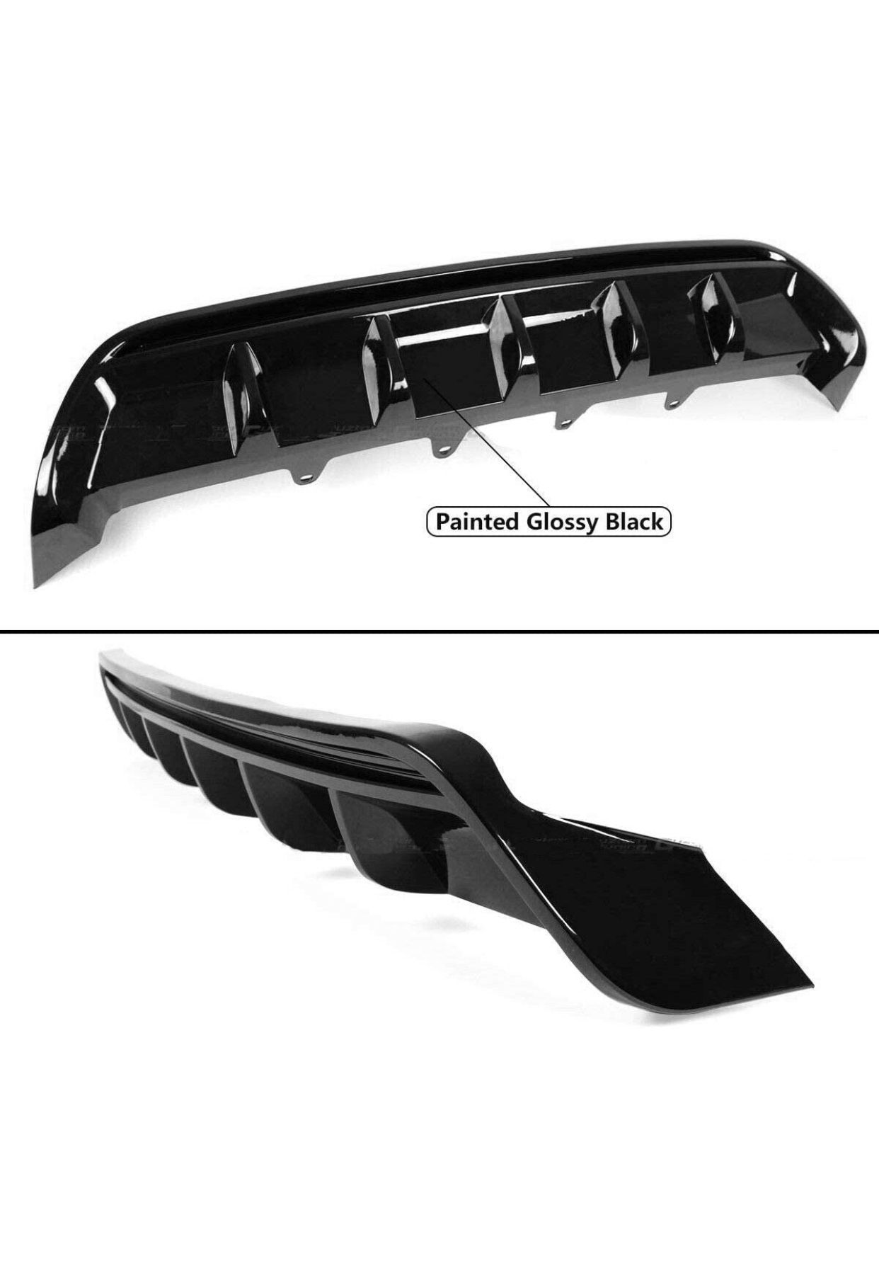 Meyffon Bumper Lip Diffuser Splitter Fits for 2018-2020 Toyota Camry Gloss Black Rear Diffuser Trunk Spoiler Window Roof Wing Spoiler (Rear Bumper Dif