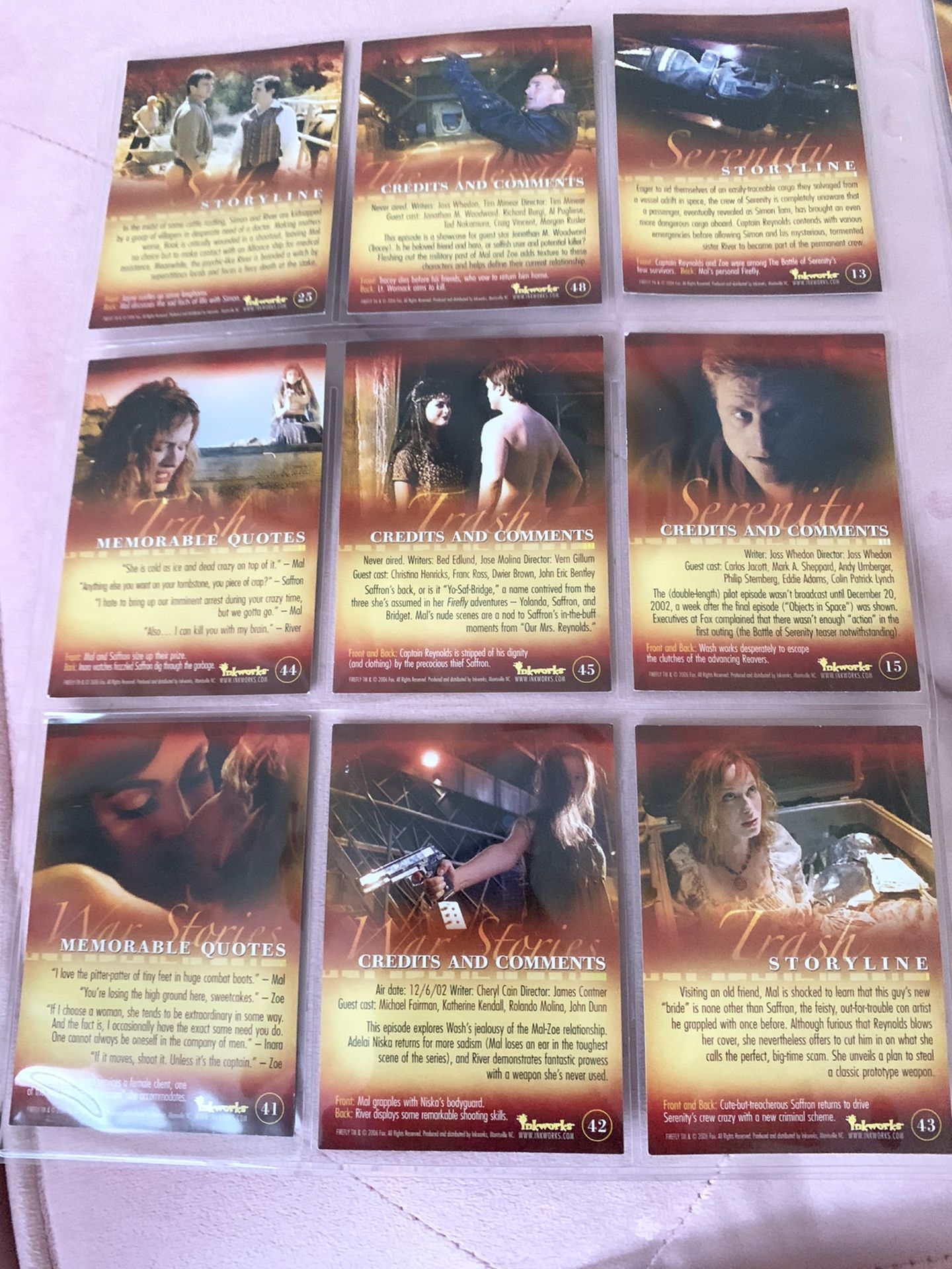 A Variety Set Of Firefly’s Trading Cards