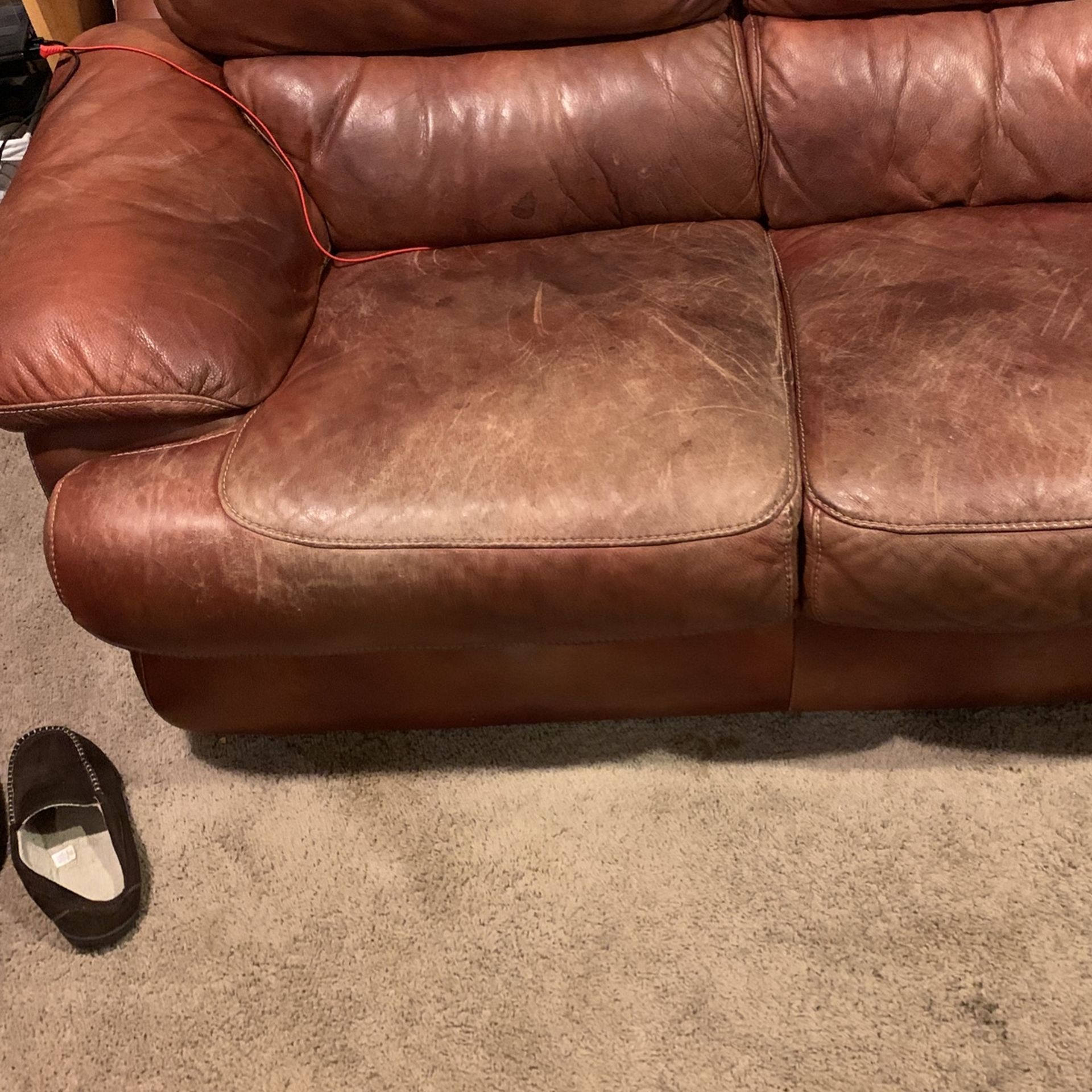 Brown Leather Couch
