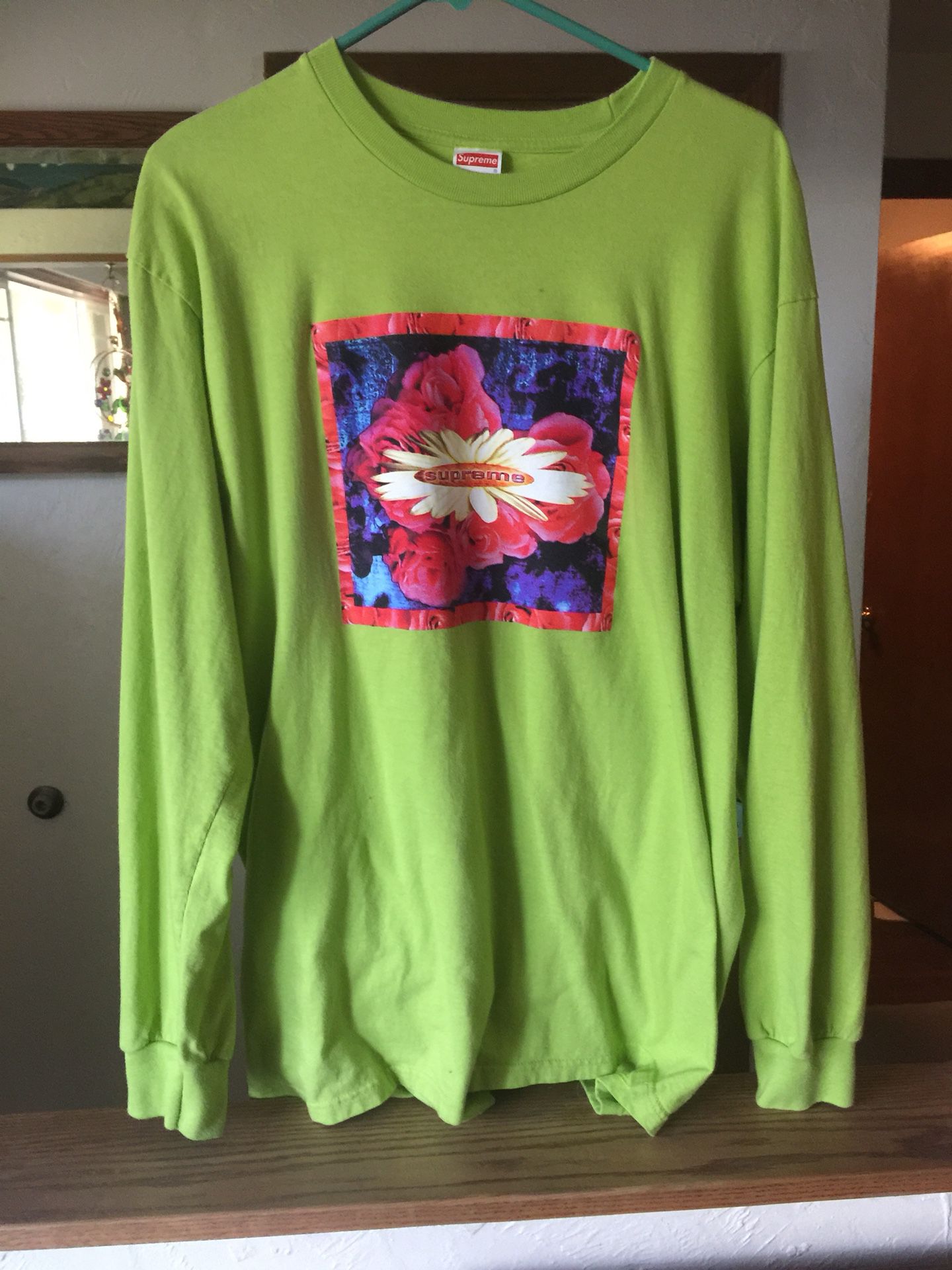 Supreme bloom lime sweater shirt large