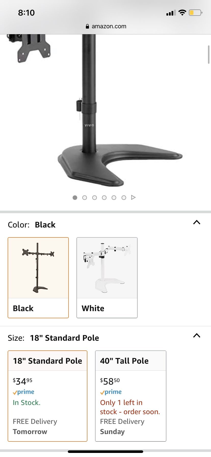 Dual Monitor Stand 27”