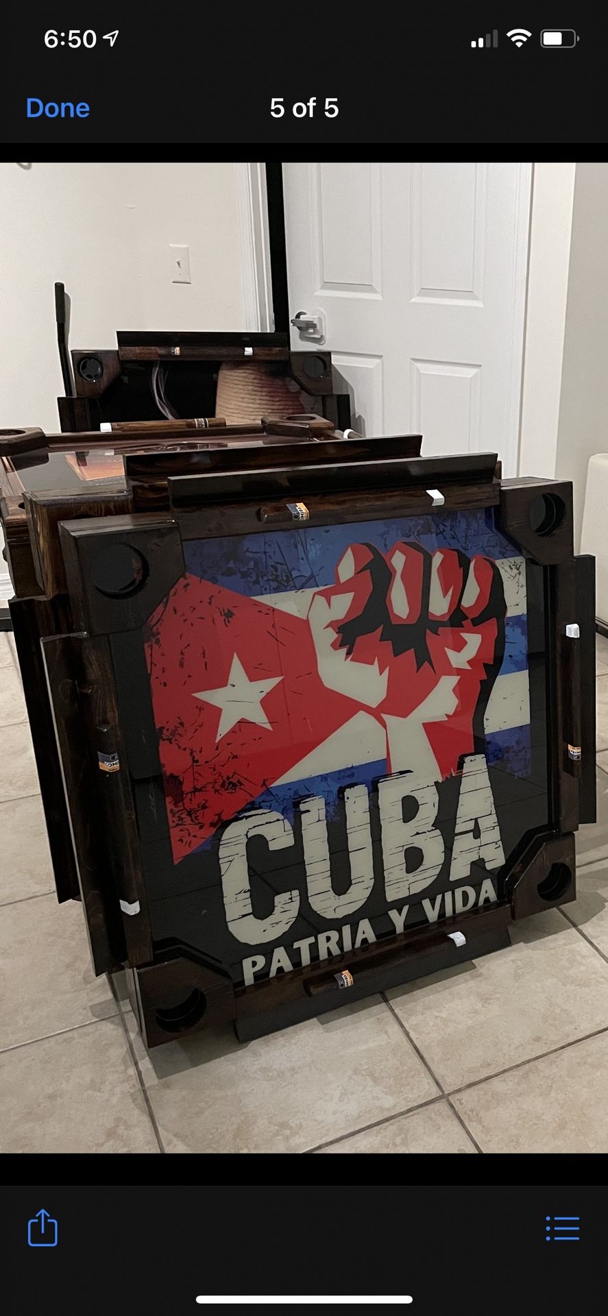 New Cuban Dominos Table Dark Wood