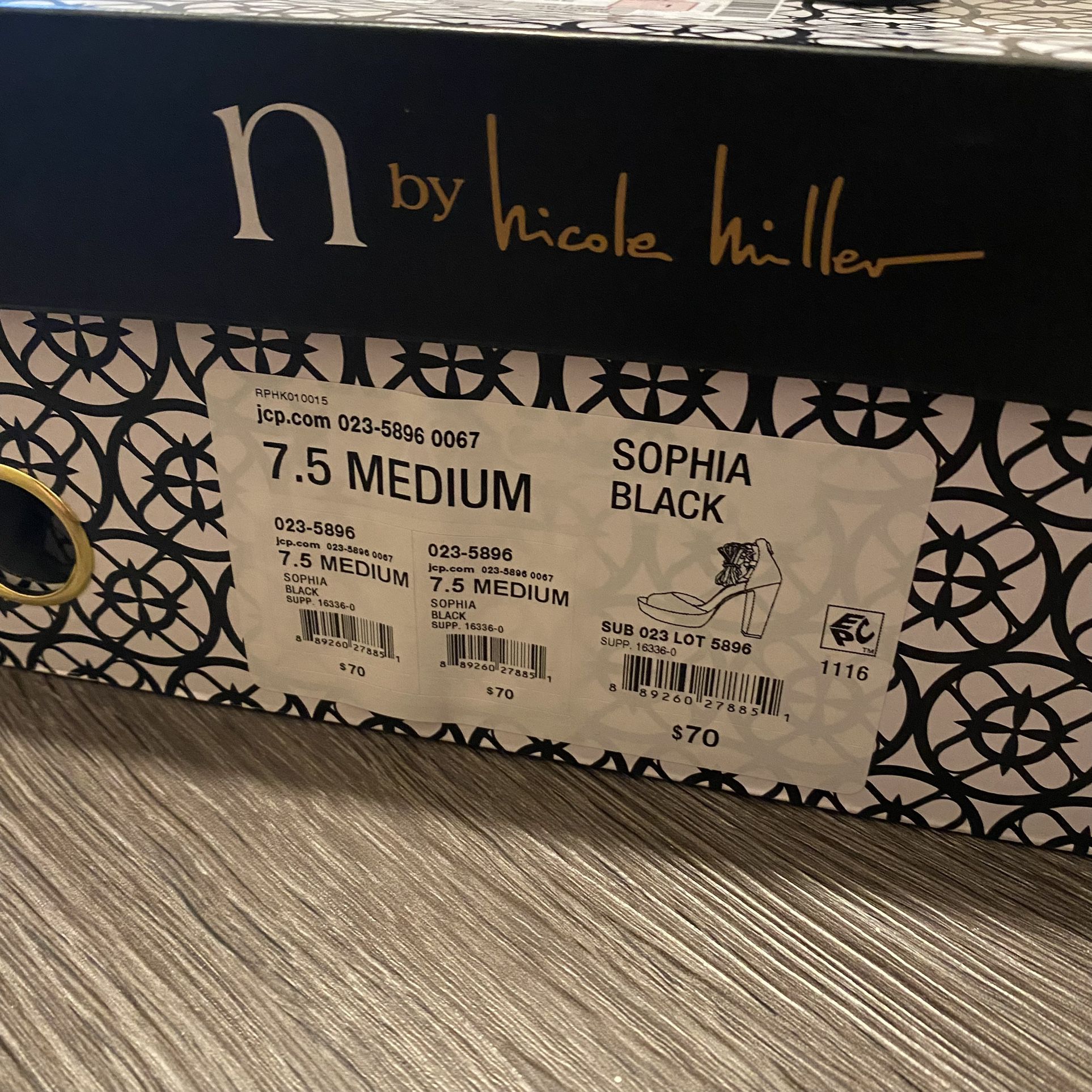 New Nicole Miller Lace Up Platform Heel Sandals Shoes Size 7.5